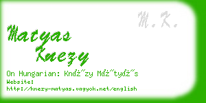 matyas knezy business card